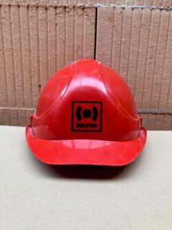 Veiligheidshelm rood met logo